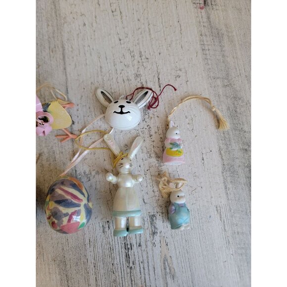 rabbit bunny chick fell egg mini ornament variety spring Decor set - Picture 5 of 9